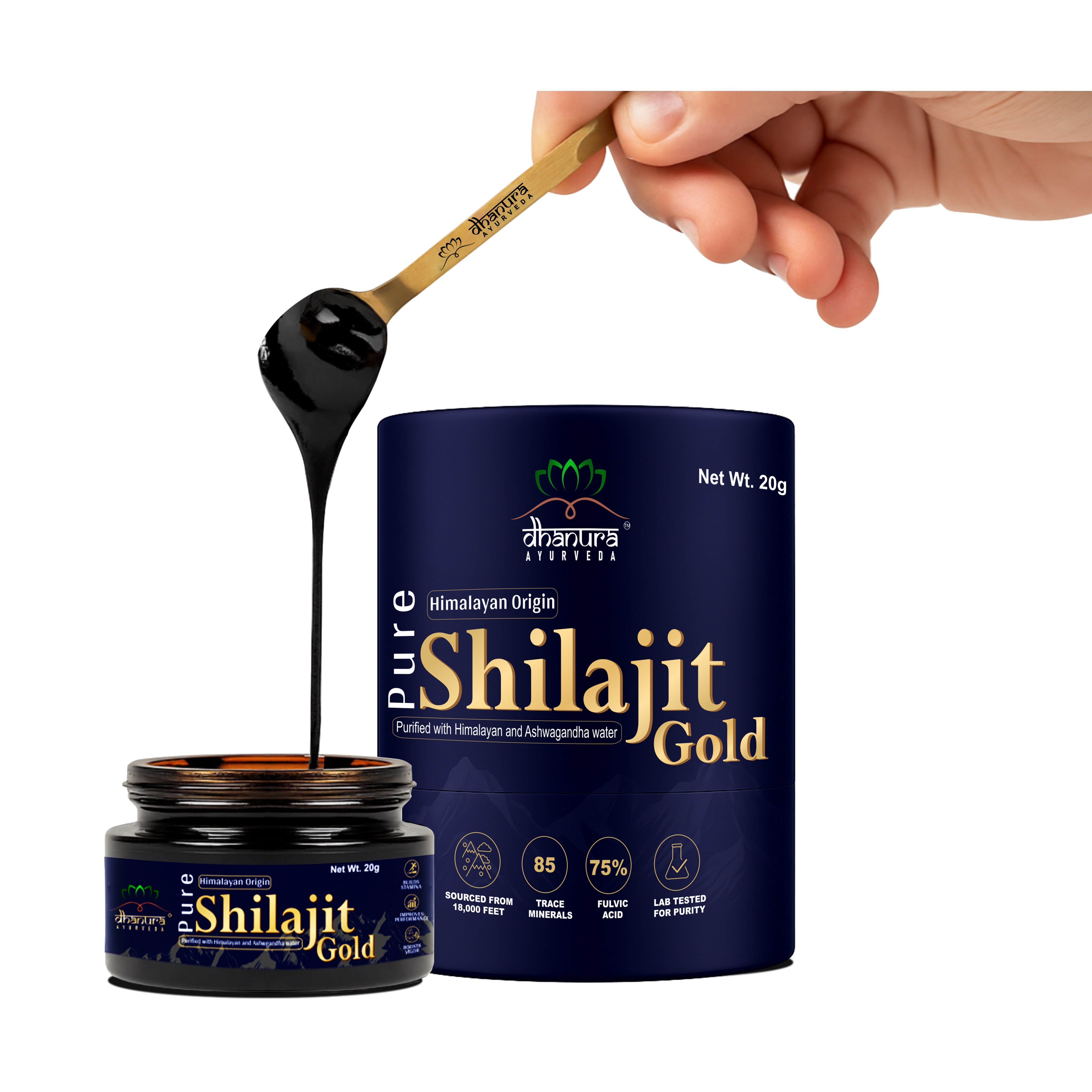 Pure Himalayan Shilajit Resin - 85+ Minerals, 75% Fulvic (20 Gram)